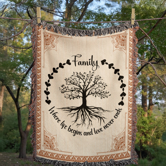 Family Roots, Celtic Tree Woven Blanket